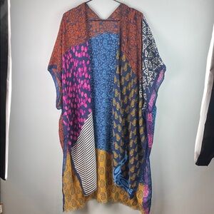 Colorful Patchwork Kimono Cover-Up One Size